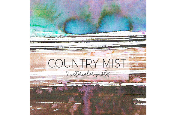 Country Mist -12 watercolor washes in Textures - product preview 2