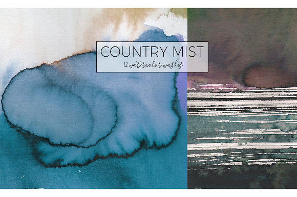 Country Mist -12 watercolor washes in Textures - product preview 3