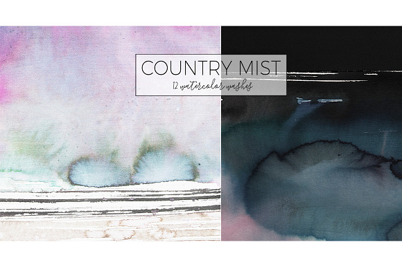 Country Mist -12 watercolor washes in Textures - product preview 4