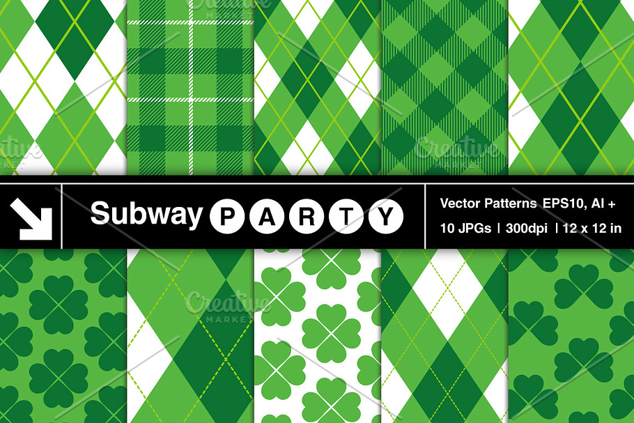 Vector St Patrick's Lucky Patterns in Patterns - product preview 8