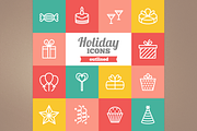Outlined holiday icons