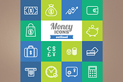 Outlined money icons