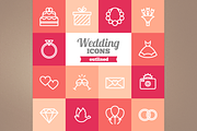 Outlined wedding icons