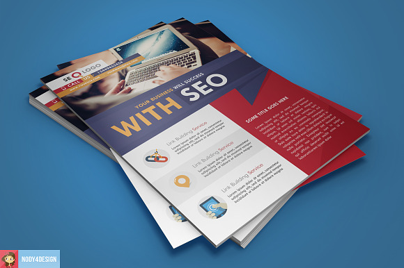 Flat Seo Flyer in Flyer Templates - product preview 1