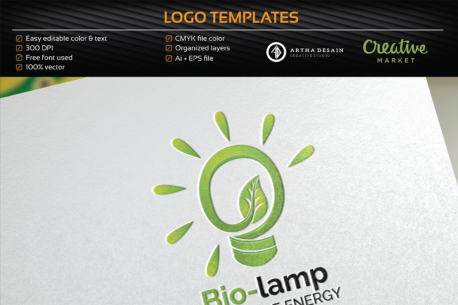 Bio Lamp / Energy - Logo Template in Logo Templates - product preview 8