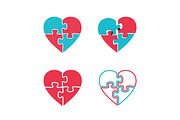 Hearts puzzles icons.