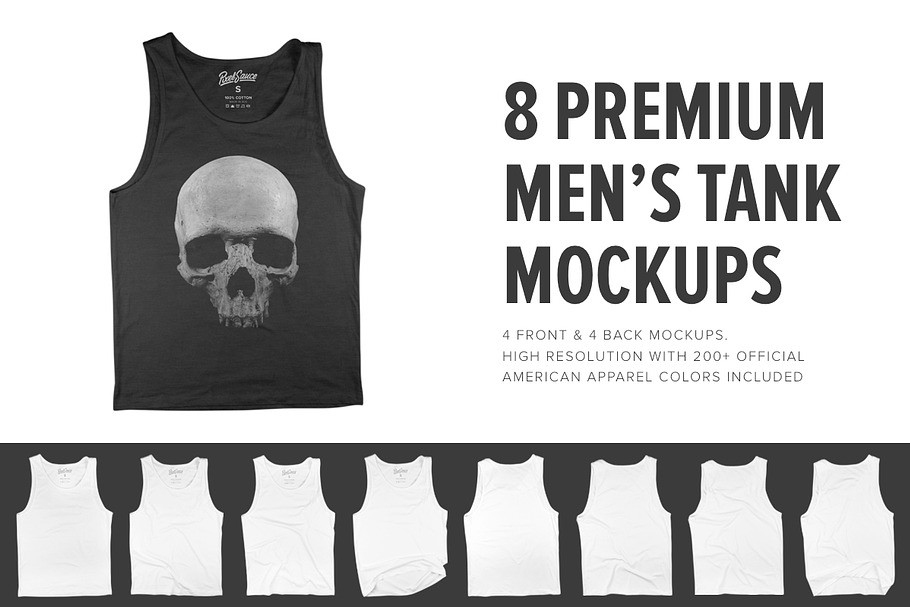 8 Premium Men's Tank Top Mockups in Product Mockups - product preview 8