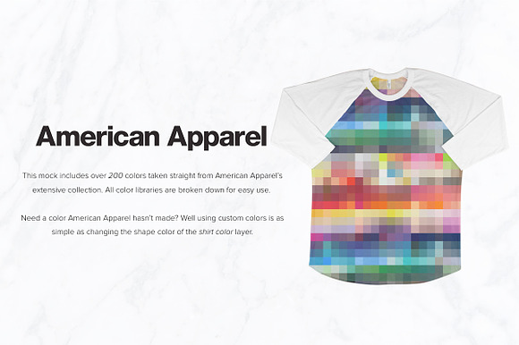 American Apparel BB453 3/4 Raglan in Product Mockups - product preview 2
