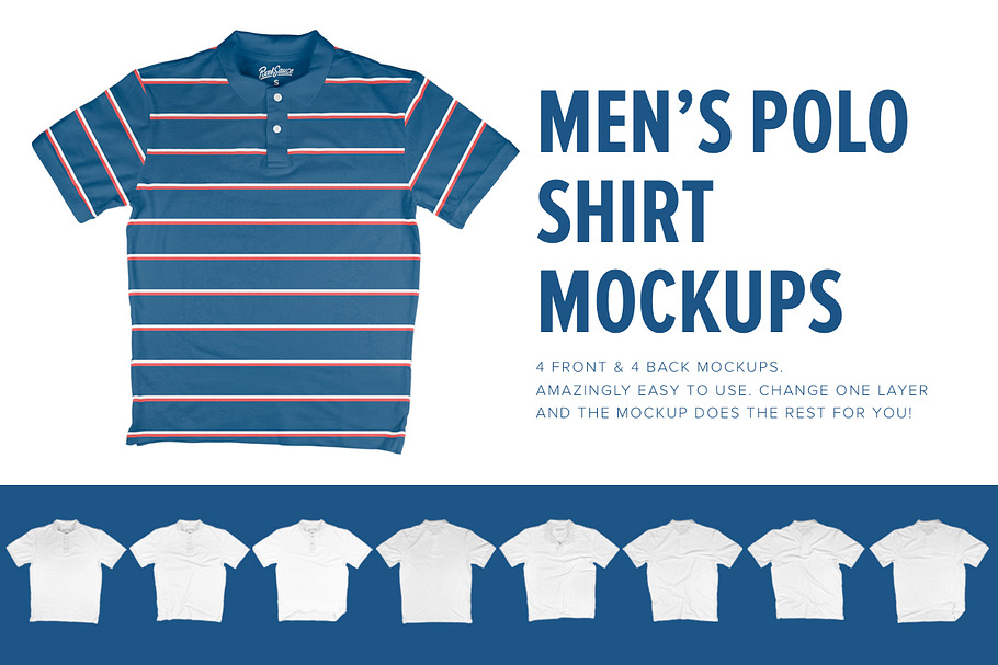 8 Premium Polo Shirt Mockups in Product Mockups - product preview 8