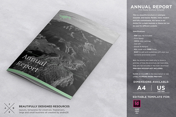 Annual Report Template in Brochure Templates - product preview 4