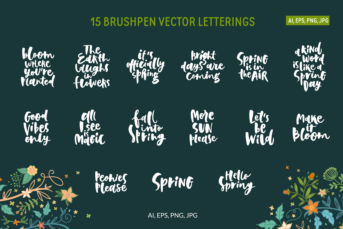 Spring! Letterings+graphics+patterns in Illustrations - product preview 8