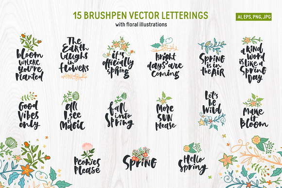 Spring! Letterings+graphics+patterns in Illustrations - product preview 1
