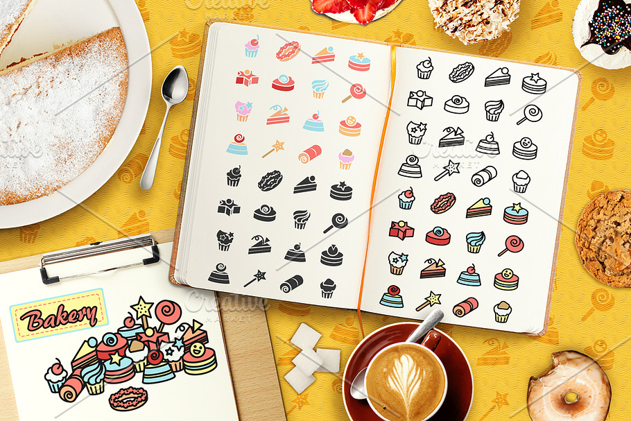 Cakes Elements in Happy Birthday Icons - product preview 8