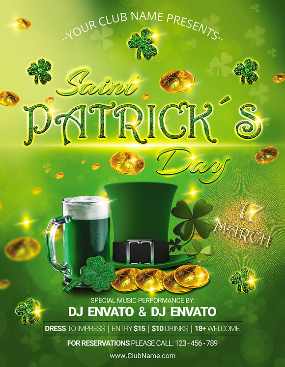 St Patricks Day Flyer Poster in Flyer Templates - product preview 2