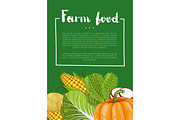 Organic farm food banner with vegetable