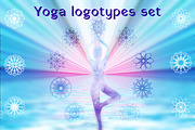 Yoga studio vector logo templates