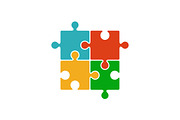 Four piece color puzzle icon