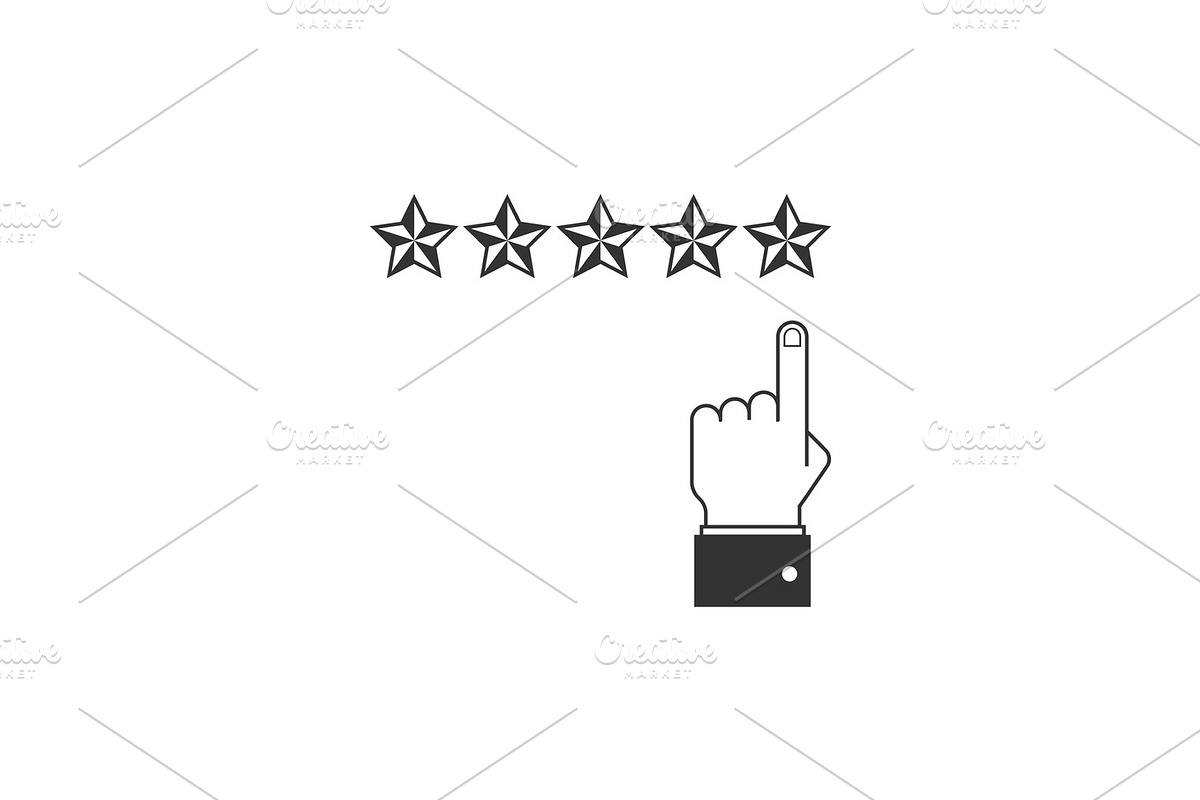 Giving five stars raiting icon in Illustrations - product preview 8