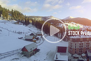 4K Aerial Drone View: Holidays in Ski Resort Bukovel