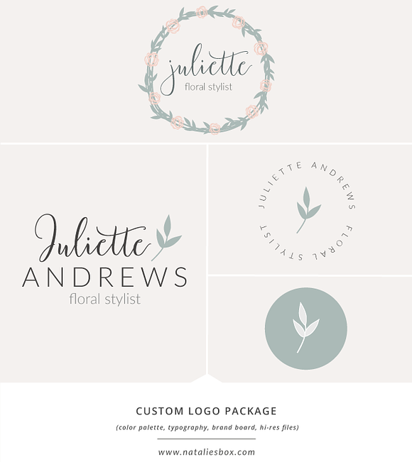 Watercolor Floral Custom Logo in Logo Templates - product preview 2