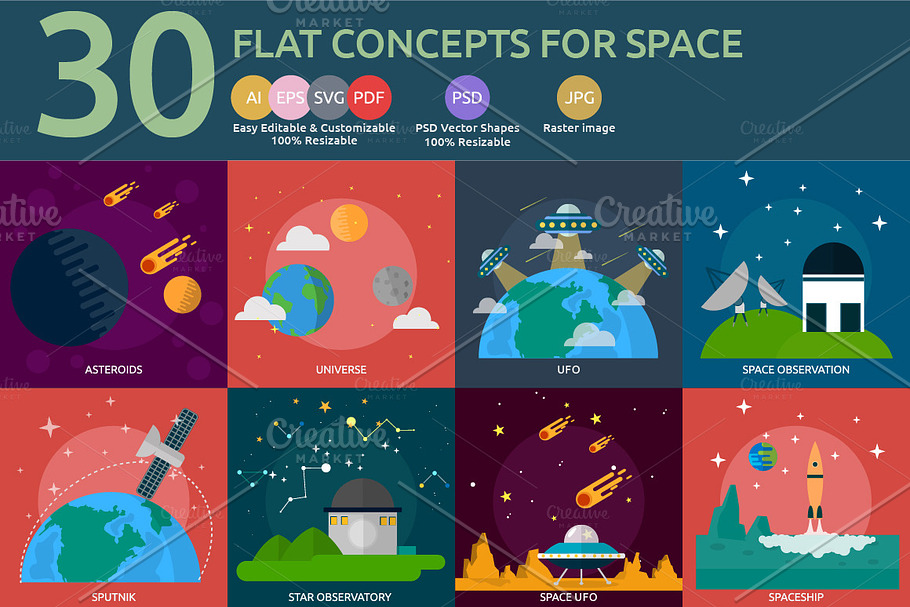 Flat Concepts for Space