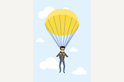 Man parachutist with paratruper