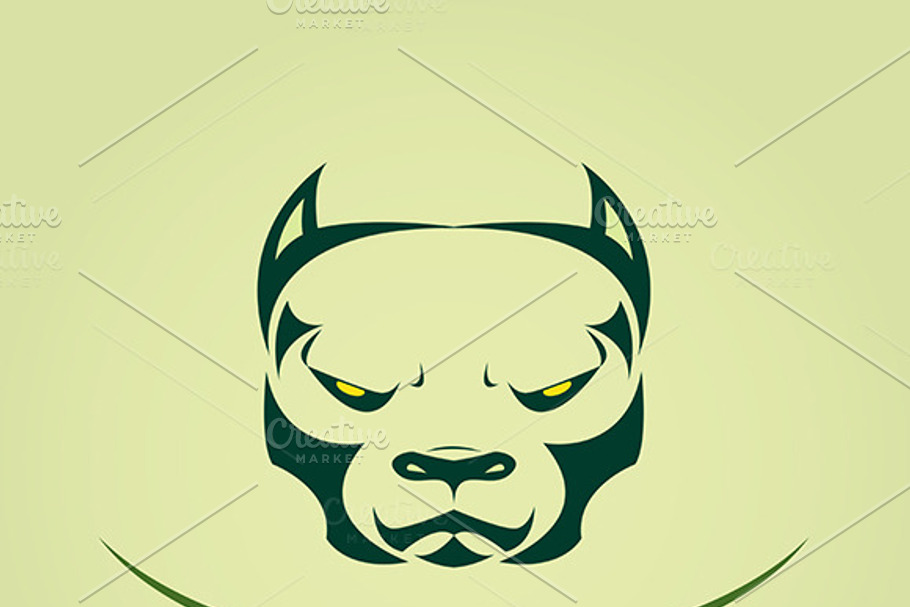 Vector image of head Dog Pitbull. in Graphics - product preview 8