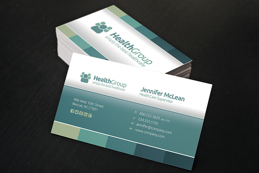 Healthcare Business Cards in Business Card Templates - product preview 8