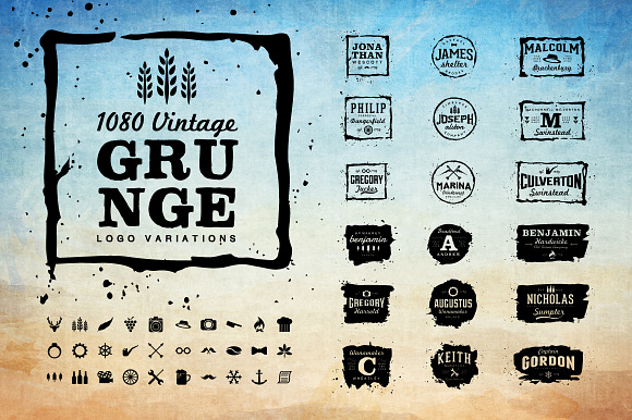 Vintage Logo and Grunge Logo in Logo Templates - product preview 3