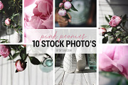 Pink peonies, styled stock photos