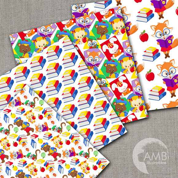 Animal in school papers AMB-1408 in Patterns - product preview 1