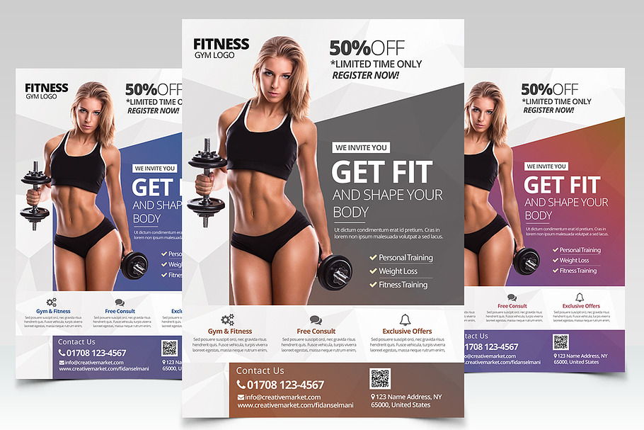 Get Fit - Fitness PSD Flyer