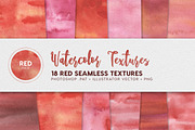 Watercolor Seamless Textures Red