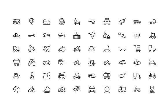 100 Transport Icons in Graphics - product preview 1