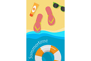 Summertime Vector Concept in Flat Style Design