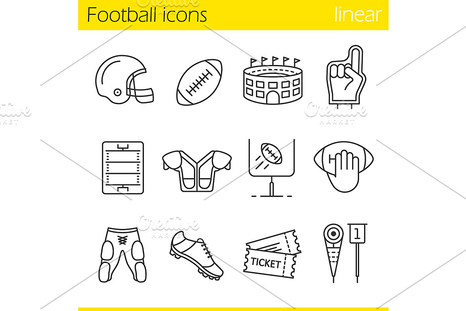 American football. 12 icons. Vector in Football Icons - product preview 8