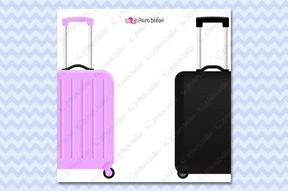 Rolling Suitcases clipart in Objects - product preview 3