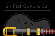 24 flat guitars set