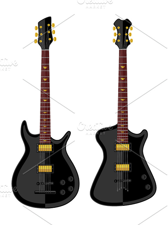 24 flat guitars set in Illustrations - product preview 4