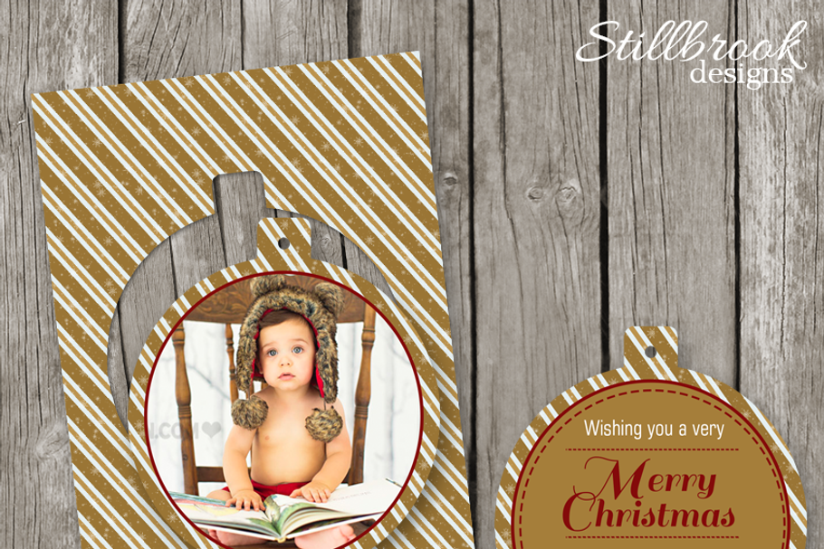 Gold Christmas Card Template - CC10