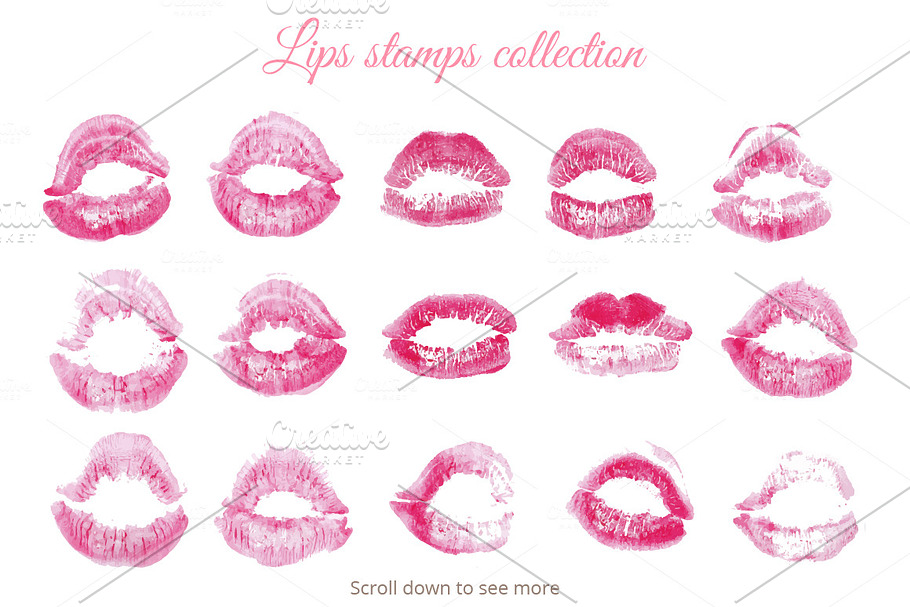 Lips stamps collection