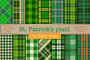 St. Patrick's plaid digital paper 