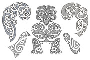 Maori tattoo patterns (5x)