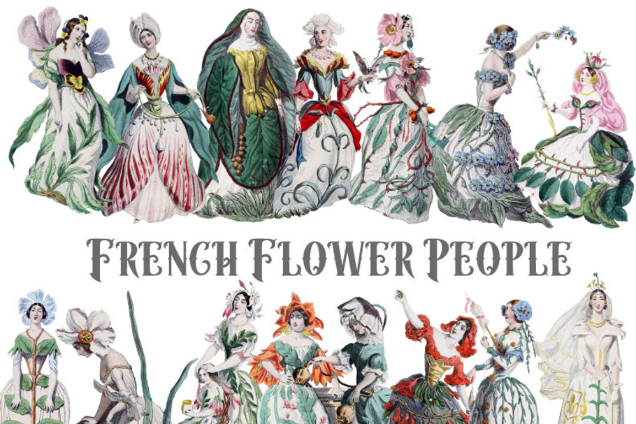 Vintage French Flower People