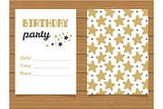 Beautiful modern invitation to a birthday party.