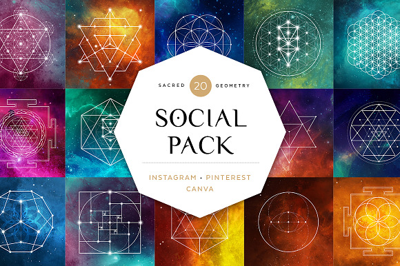 Sacred Geometry Social Media Pack in Instagram Templates - product preview 1