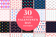 30 Seamleass Valentines day Patterns