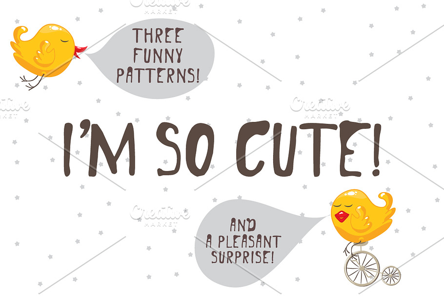 I'm so cute! Graphic set in Patterns - product preview 8