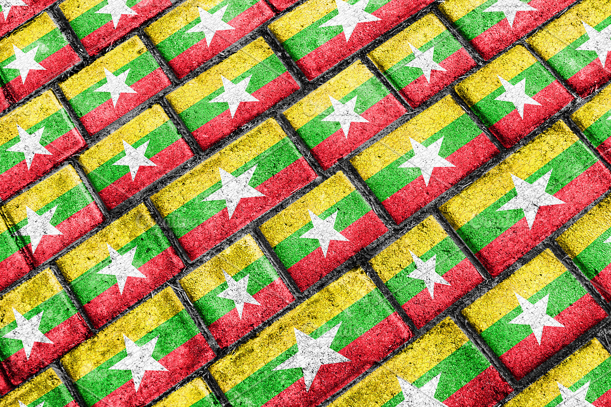 Myanmar Flag Urban Grunge Pattern in Patterns - product preview 8