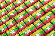 Myanmar Flag Urban Grunge Pattern